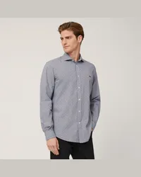 Harmont & Blaine Camicia In Micro Pied-De-Poule Blu