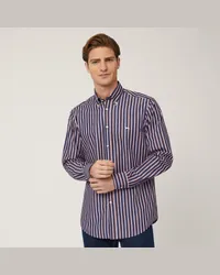 Harmont & Blaine Camicia A Righe In Puro Cotone Blu