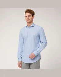 Harmont & Blaine Camicia Narrow A Righe Sottili Azzurro