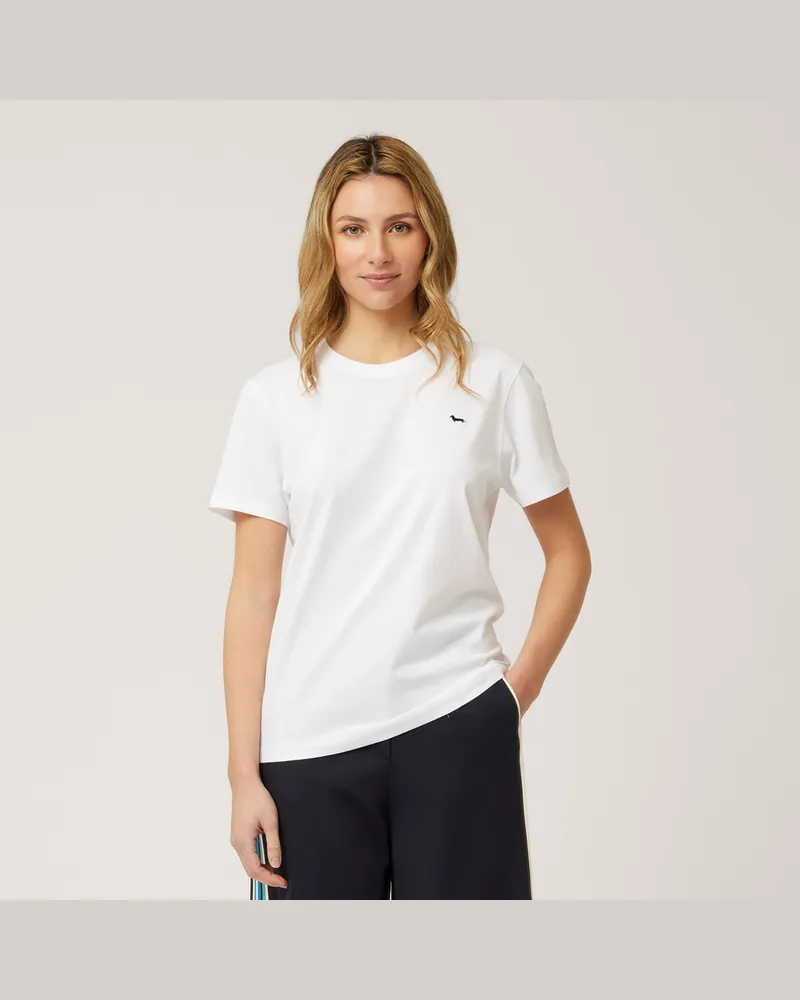 Harmont & Blaine T-Shirt Con Ricamo Bassotto Bianco
