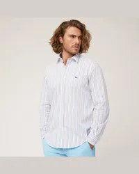 Harmont & Blaine Camicia In Cotone A Righe Seersucker Multicolor Bianco