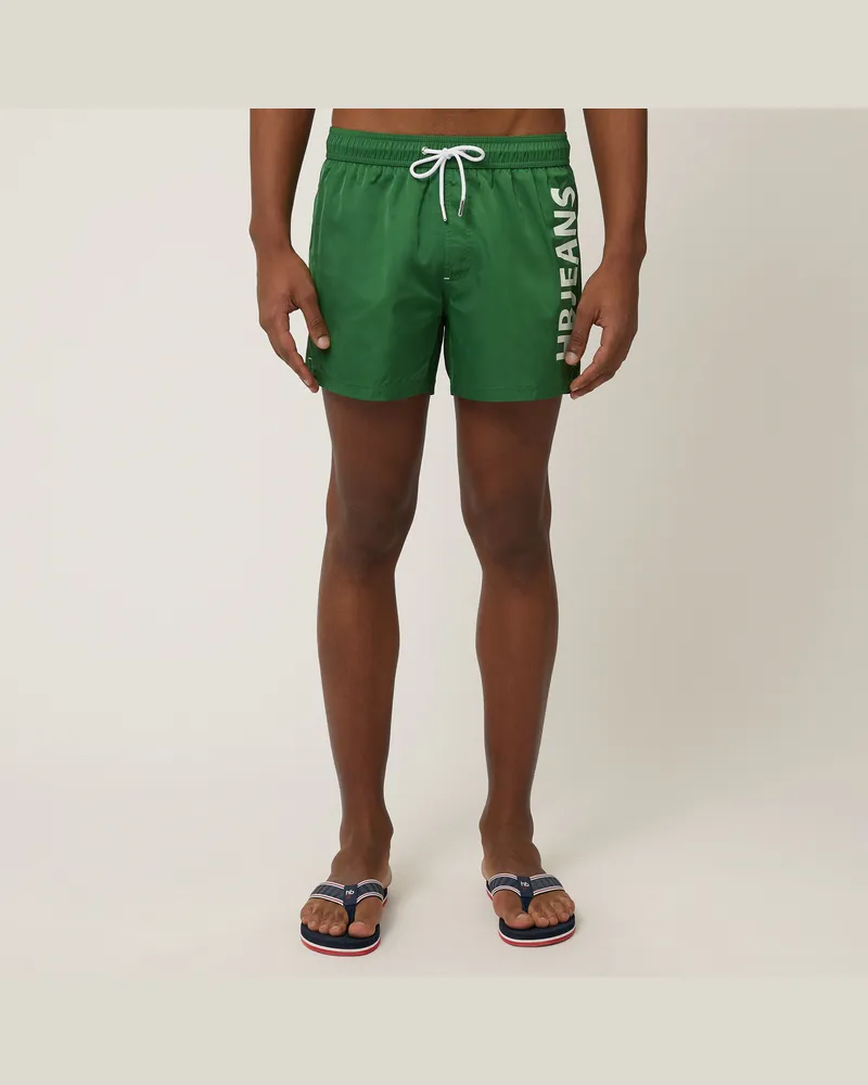 Harmont & Blaine Shorts Da Mare Con Lettering Verde