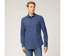 Camicia Hbj Con Microfantasia All-over - Uomo Camicie Blu