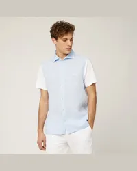 Harmont & Blaine Polo Camicia In Cotone E Lino Bianco