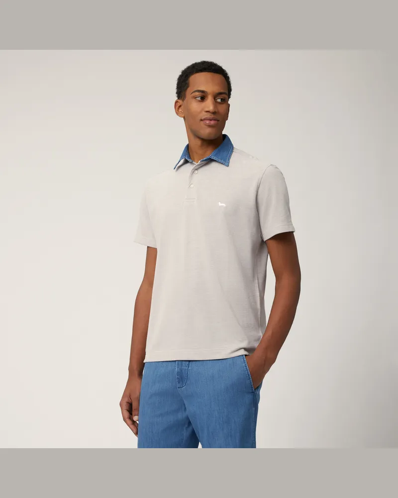 Harmont & Blaine Polo Vietri Con Collo In Denim Beige