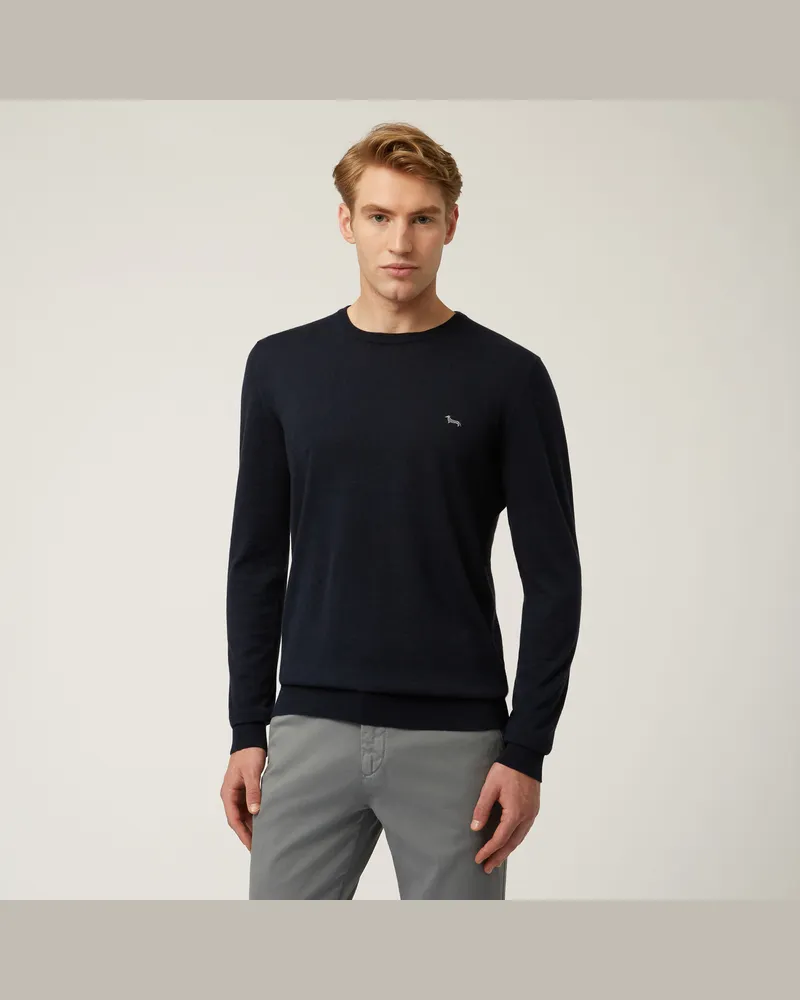 Harmont & Blaine Maglia Essentials In Cotone E Cashmere Blu