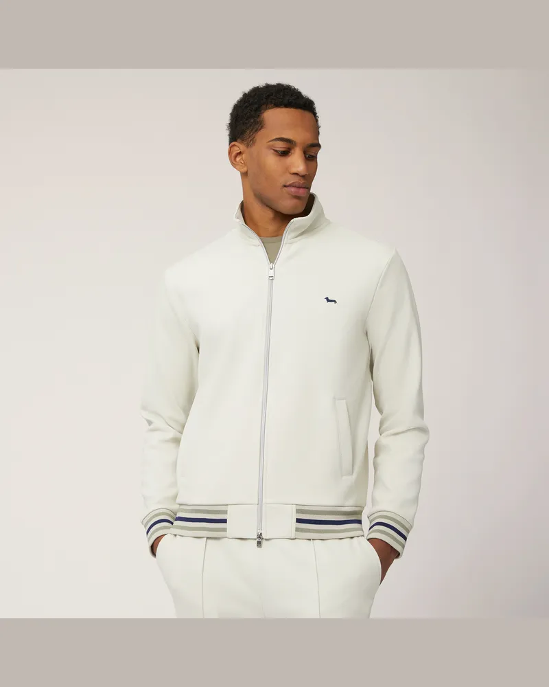 Harmont & Blaine Felpa Full Zip Dettagli Rigati Beige