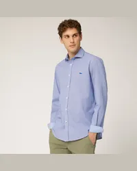 Harmont & Blaine Camicia In Popeline Di Cotone Organico Con Micro Motivo All-Over Blu