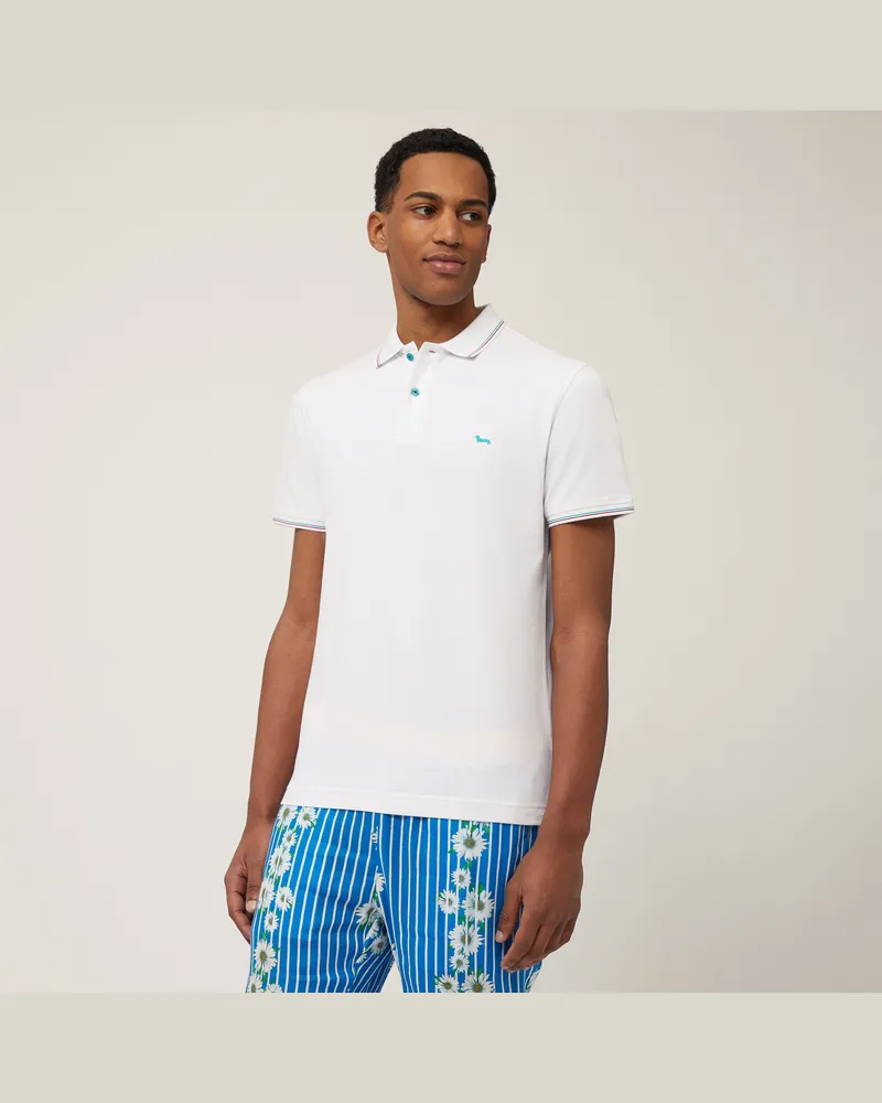 Harmont & Blaine Polo Con Dettagli Rigati Bianco