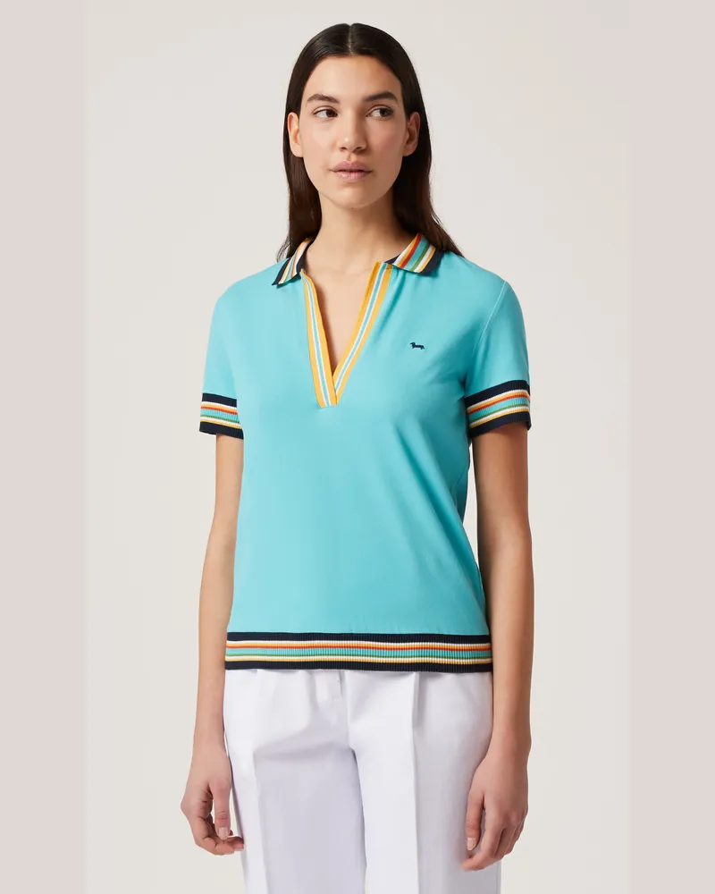 Harmont & Blaine Polo Con Costine Rigate Verde