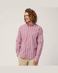 Harmont & Blaine Camicia In Cotone Stretch A Righe Alternate Rosso