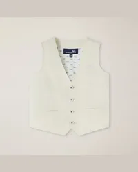 Harmont & Blaine Gilet Misto Lino Con Ricamo Bassotto Bianco