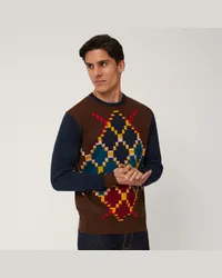 Harmont & Blaine Pullover Con Rombi Multicolor Marrone