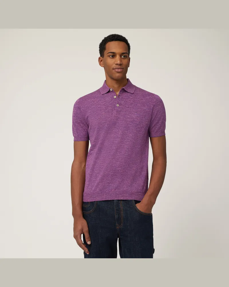 Harmont & Blaine Polo In Tweed Fiammato Viola