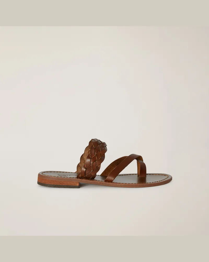Harmont & Blaine Sandali In Cuoio Con Treccia Cotto