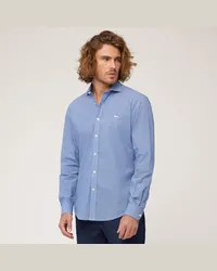 Harmont & Blaine Camicia In Popeline Di Cotone Stampato Blu