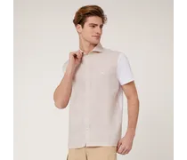 Polo Camicia In Cotone E Lino