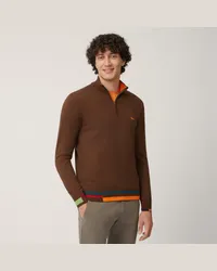 Harmont & Blaine Pullover Con Collo Half Zip Marrone