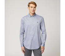 Camicia In Cotone Narrow Fit - Uomo Camicie Grigio Acciaio