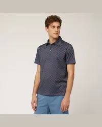 Harmont & Blaine Polo Micro Stampa Multicolor Blu