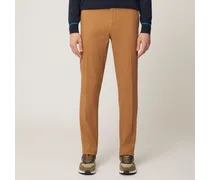 Pantalone Chino Narrow In Twill Pesante Di Cotone - Uomo Pantaloni Beige
