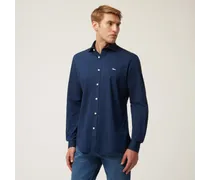 Camicia In Cotone Con Ricamo Bassotto - Uomo Camicie Blu Navy