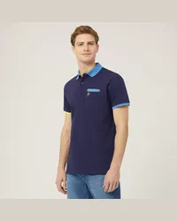 Harmont & Blaine Polo Con Dettagli A Contrasto Blu