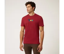 T-shirt In Cotone Con Bassotto Multicolor - Uomo T-shirts Porpora