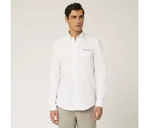 Camicia In Cotone Con Taschino A Filetto - Uomo Camicie Bianco