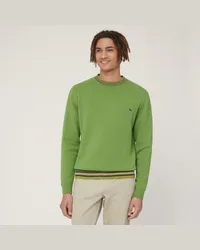 Harmont & Blaine Pullover Con Bordi Rigati Verde