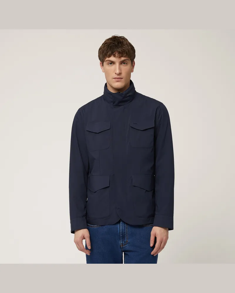 Harmont & Blaine Field Jacket Regular In Nylon Blu