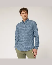 Harmont & Blaine Camicia In Popeline Di Cotone Con Stampa Floreale Ortensia