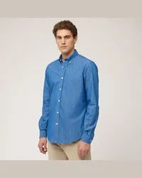 Harmont & Blaine Camicia In Twill Di Cotone A Righe Turchese