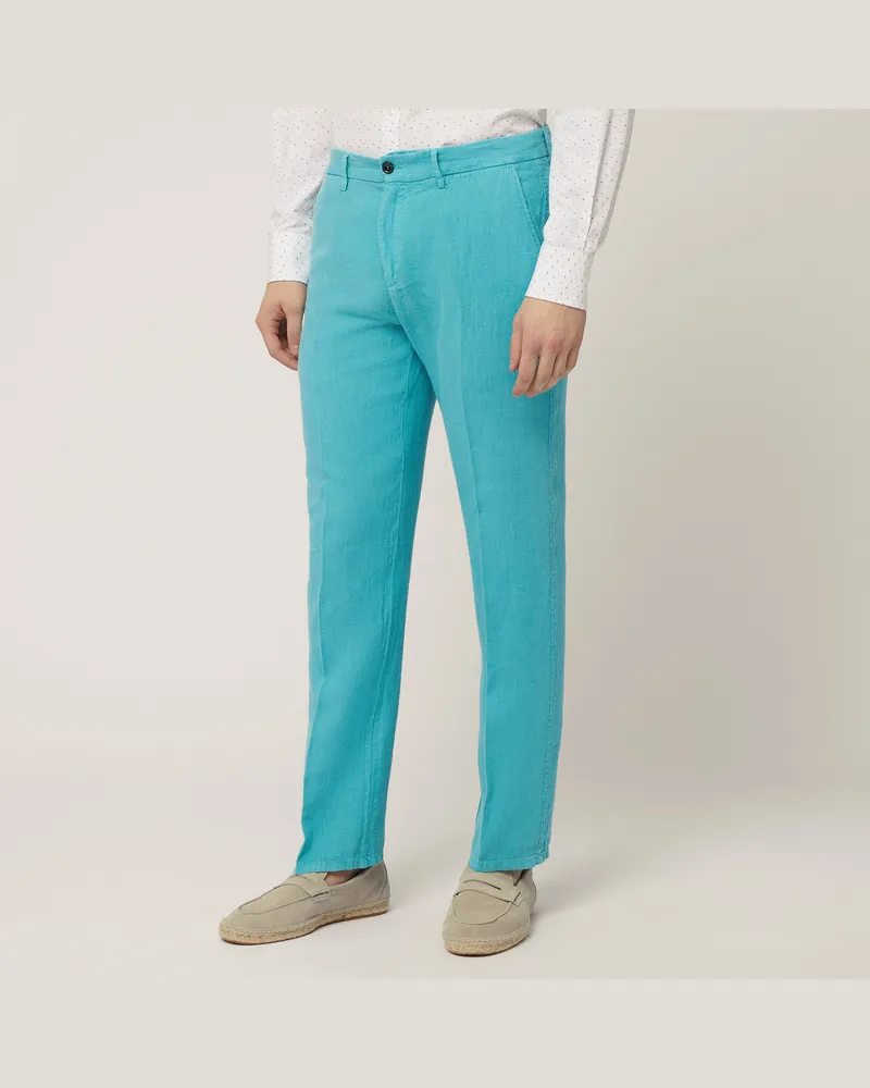 Harmont & Blaine Pantaloni Chino In Lino Verde