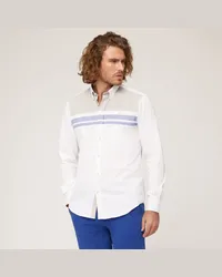 Harmont & Blaine Camicia In Cotone Con Inserti A Contrasto Bianco