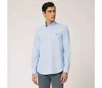Camicia In Cotone Con Contrasti Interni - Uomo Camicie Azzurro