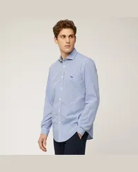 Harmont & Blaine Camicia In Popeline Di Cotone A Quadretti Blu