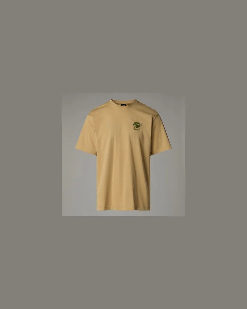 The North Face Cartoon Relaxt Geschnittenes T-shirt Khaki Stone - Terrarium Green