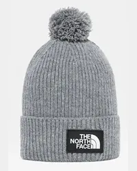 The North Face Tnf Logo Box Beanie Mit Bommel Tnf Medium Heather Grey