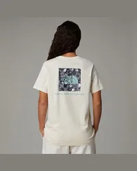 The North Face Redbox Relaxt Geschnittenes T-shirt Mit Grafik White Dune-tnf Liquid Print Black