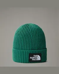 The North Face Tnf Logo Box Beanie Mit Umschlag Ever Green