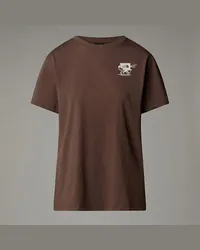 The North Face Cartoon Relaxt Geschnittenes T-shirt Smokey Brown- Dune White