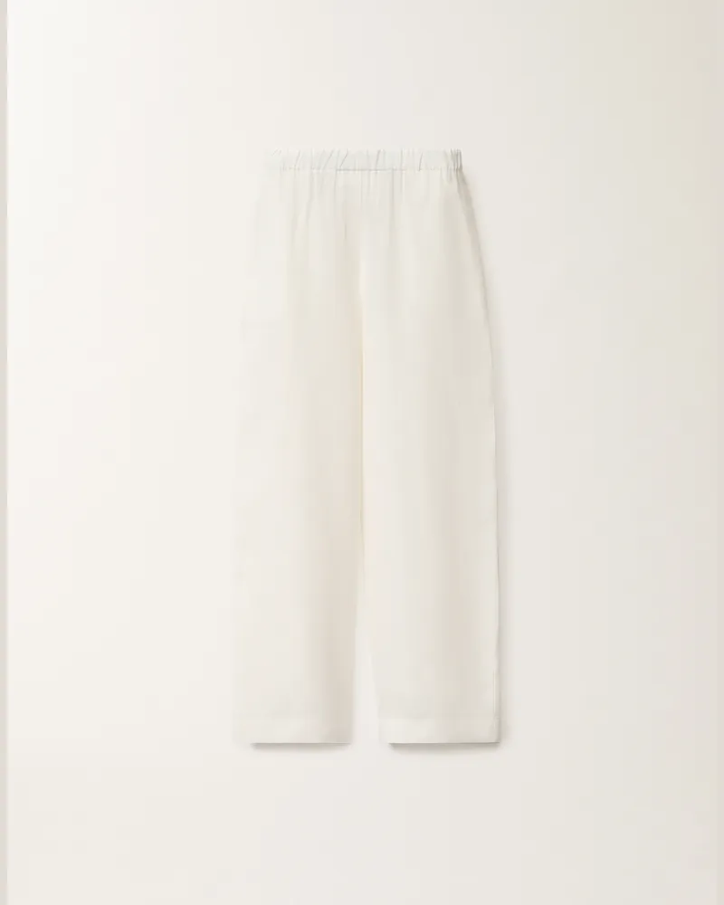 Fabiana Filippi Pantalone Trevi In Tela Di Lino Bianco