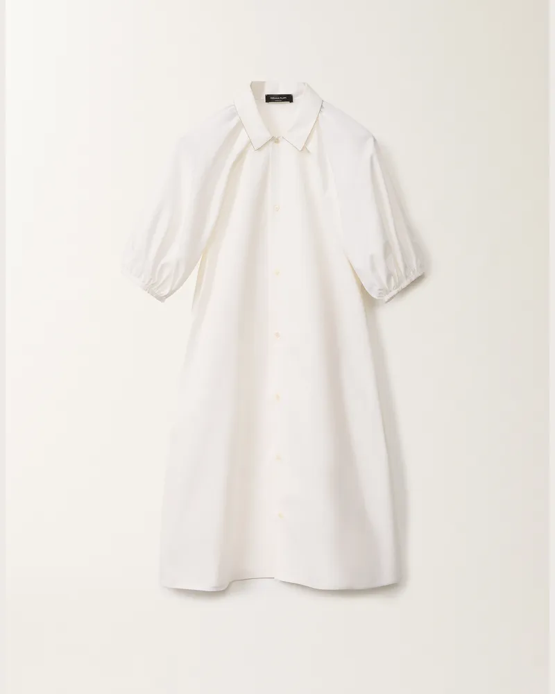 Fabiana Filippi Abito Midi In Popeline Bianco