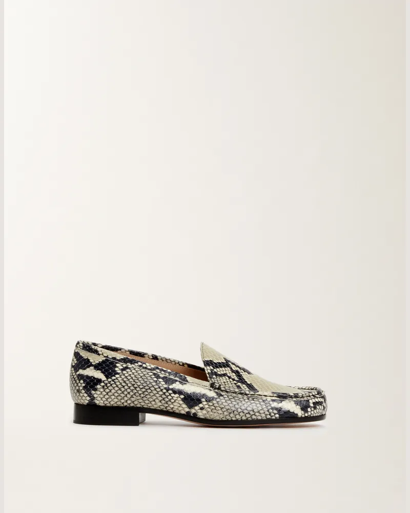 Fabiana Filippi Loafer In Pelle Di Vitello Stampa Pitone Bianco