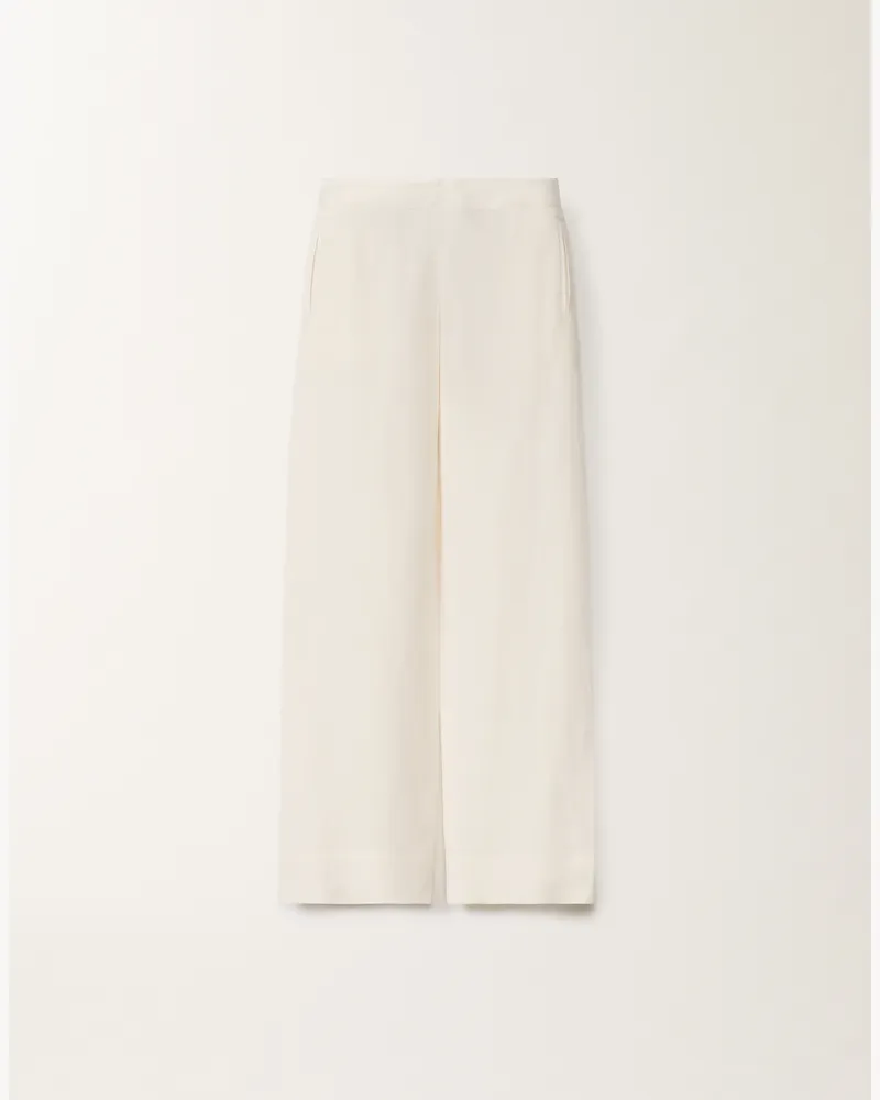 Fabiana Filippi Pantalone In Lino E Viscosa Bianco