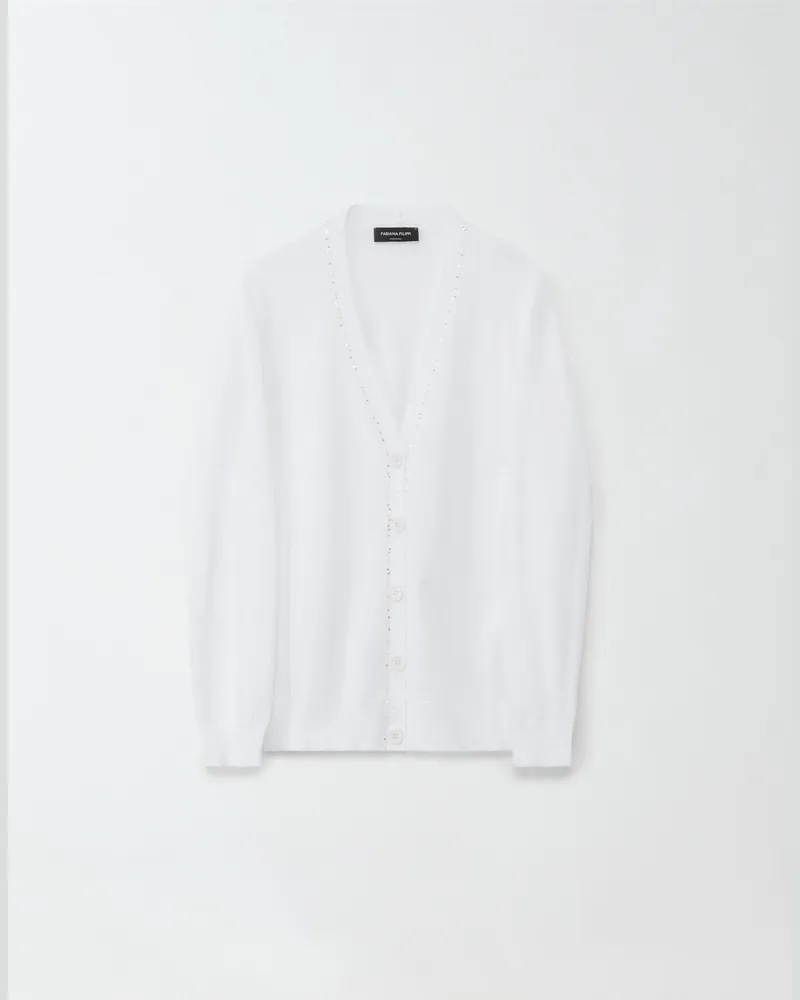 Fabiana Filippi Cardigan In Cotone Organico Bianco