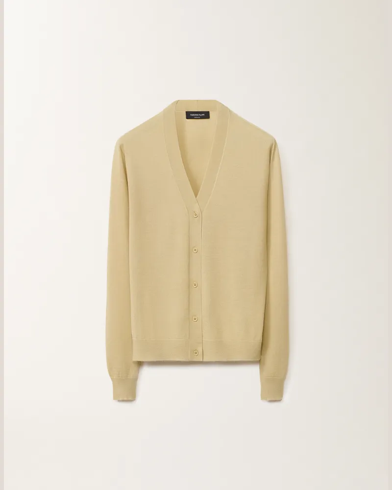 Fabiana Filippi Cardigan In Cashmere E Seta Giallo