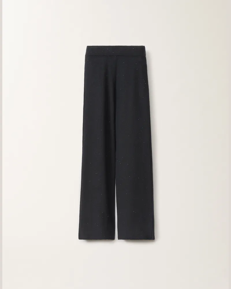 Fabiana Filippi Pantalone In Cotone E Lino Con Paillettes Blu