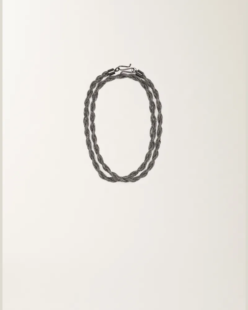 Fabiana Filippi Collana Torchon In Filo Diamante Nero